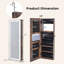 Armoire à bijoux en miroir avec miroir pleine longueur et 2 lumières DEL internes-232388045