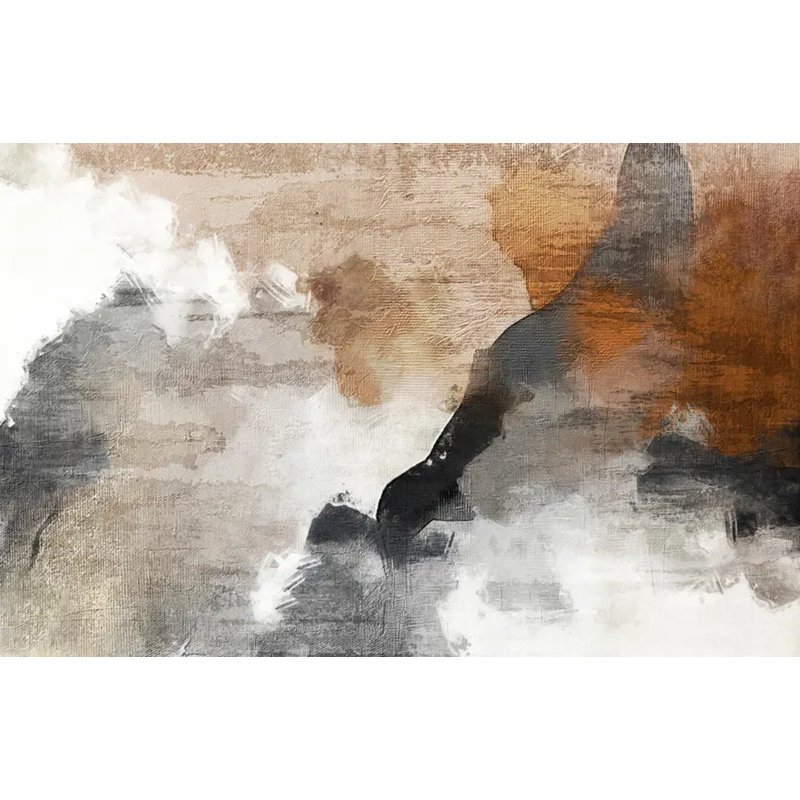 Neutral Earth Tone Abstract Wall Mural, 108" L x 96" W