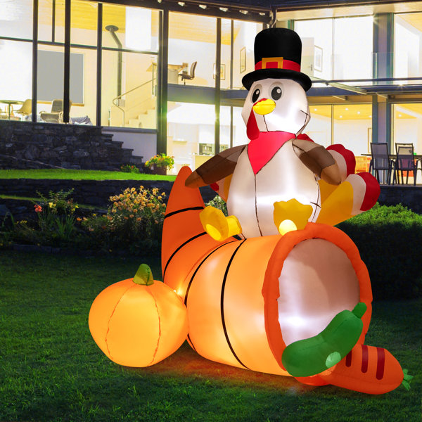 The Seasonal Aisle Turkey on Cornucopia Inflatable | Wayfair.co.uk