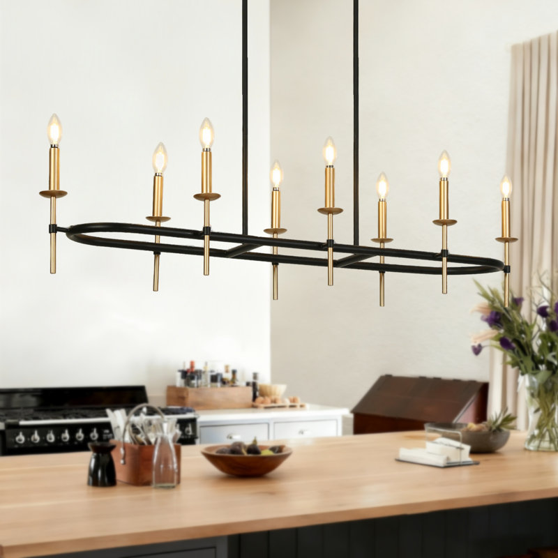 Justyce 8 - Suspension linéaire à intensité variable de 125 cm (49,2 po) pour îlot de cuisine