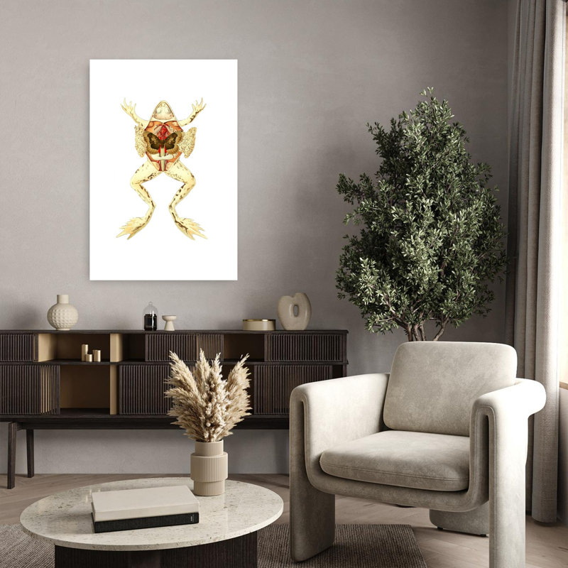 Art contemporain de grenouille papillon, H 36 po x l 24 po