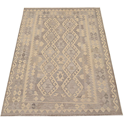Handgefertigter Kelim-Teppich Gwalchmai in Beige