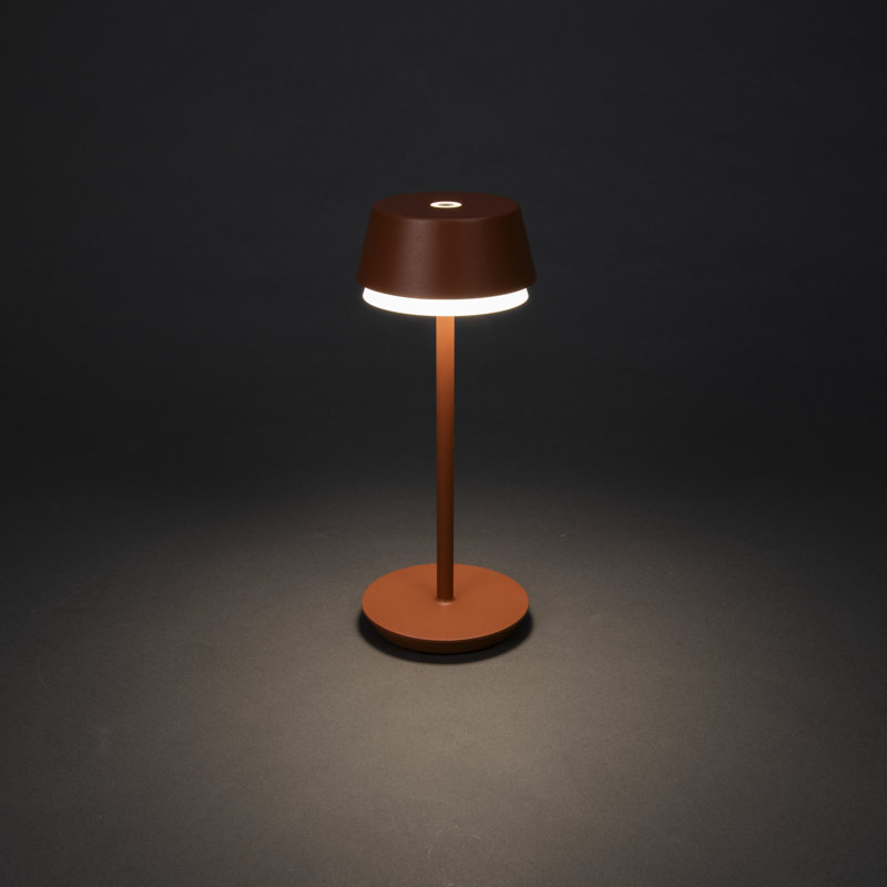 Lyon Cordless Table Lamp - USB Rechargeable, RGB Dimmable LED, Elegant Design, Brown