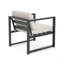 CHAISE DE CLUB DE PATIO EXTÉRIEUR, ensemble de 2, cadre noir avec coussin beige