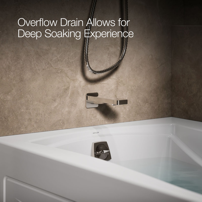 Mariposa Alcove 66" x 36" Soaking Bathtub, Left, White
