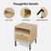 Aimara Rattan Nightstand Set 2, Bedside Table with Open Shelf and Door, Boho End Table