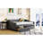 Upholstered Daybed With Two Drawers, Gray, Support Base Gray Upholstery, Structure