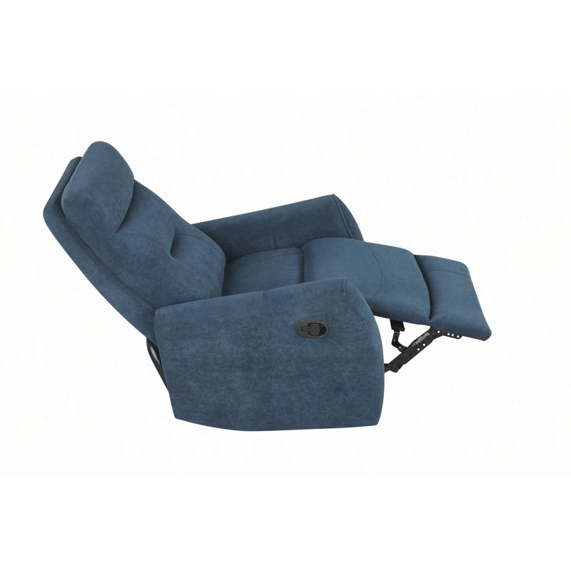 Paterson Swivel Recliner, Blue Fabric
