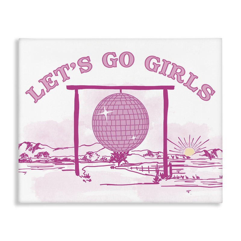 «Go Girls Western Disco», art mural sur toile par Daniela Santiago, H 36 po x l 48 po