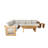 L-Shape 5-Seat Solid Acacia Sectional Sofa Set With Side & Rectangle Coffee Table