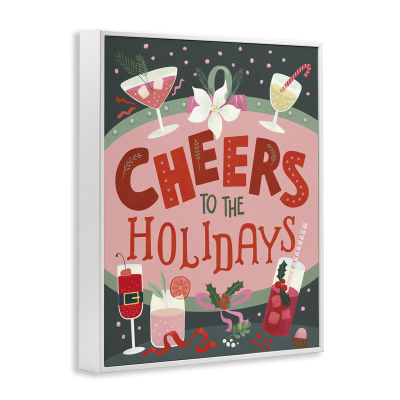 Cheers Festive Holiday Drinks, estampe numérique, design par Laura Watson, H 20 po x l 16 po