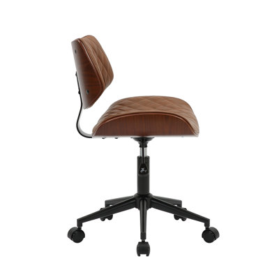 Kasse Faux Leather Mid-Century Office Chair