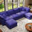 137.8" W 6 - Piece U Shape Upholstered Sectional Sofa Oversized 6-Seater Modular Sofa With Ottomans-473902261