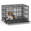 Meuble de 38 po pour cage robuste avec double porte, cage pliable en acier indestructible pour cage de chien avec roues verrouillables et plateau amovible, pour chiens de taille moyenne / grande-573730051-573730055