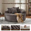 Chaise longue ronde rembourrée de 58,3 po-1725597736