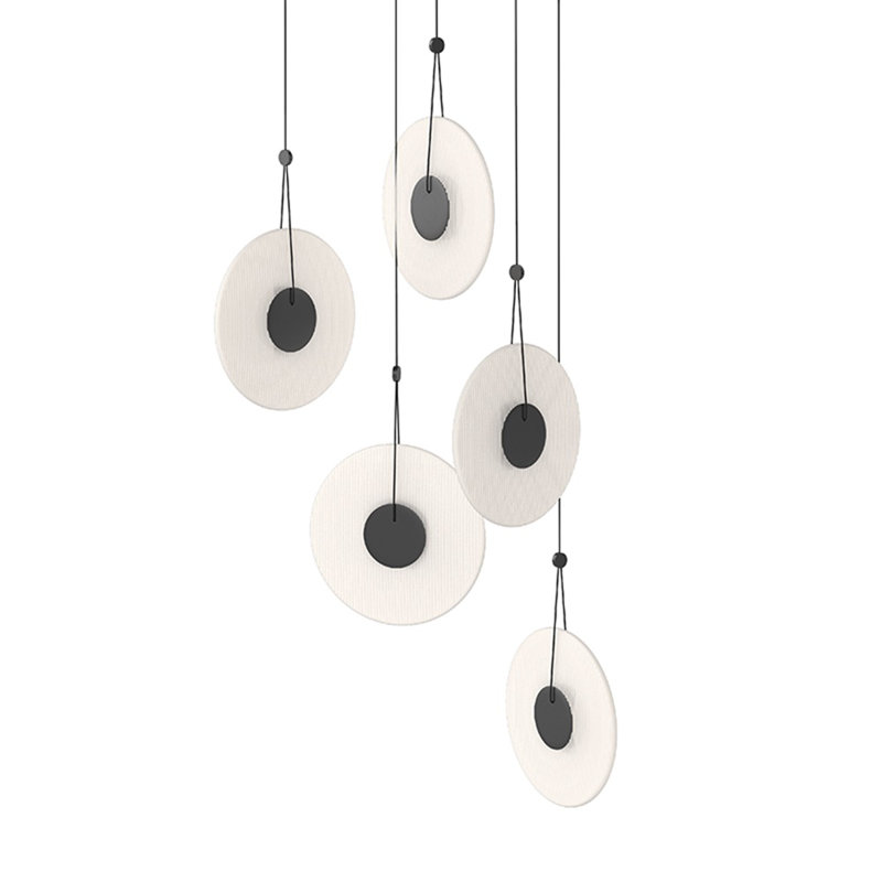 Meclisse 5 - Light LED Cluster Pendant, Etched, Satin Black