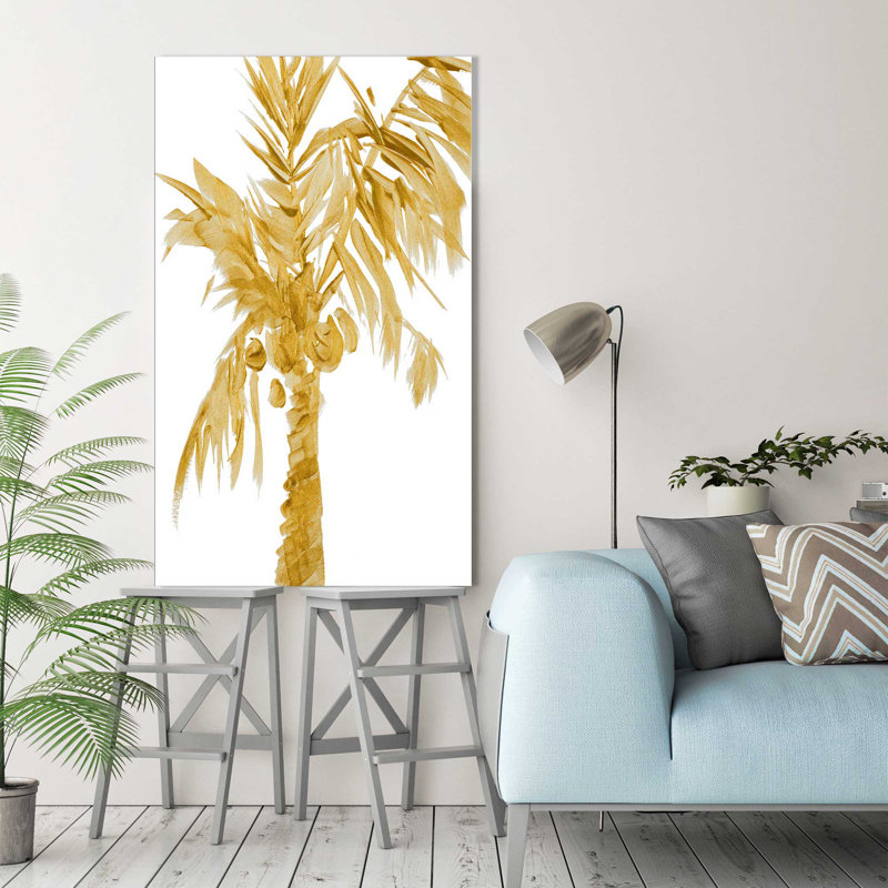Gold Palms I by Lanie Loreth - Print on Canvas, 30" H x 18" W x 1" D, Wrapped Canvas