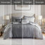 Ensembles de literie gris luxueux avec motif jacquard chic pour la maison