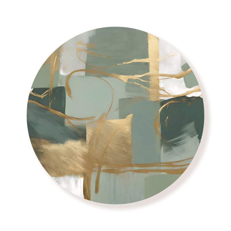 Cercle abstrait vert et or