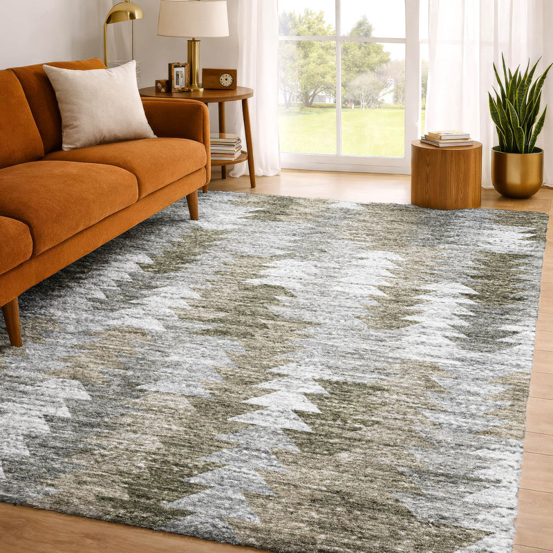 Tapis à poil long de qualité supérieure lavable à la machine ADS632, Brown, 9' x 12'