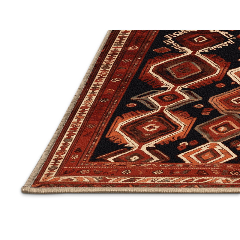 Tapis brun turc lavable à la machine, Rectangulaire 2 pi x 3 pi