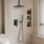 1-Spray Patterns 11.8 In. Ceiling Mount Dual Fixed And Handheld Shower Head 2.5 GPM In Matte Black
