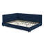 Structure de lit grand capitonnée en velours avec dossier et base en bois durable-1298961326