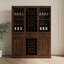 Armoire à vin brune en noyer avec armoire pour buffet de salle à manger - Rangez et présentez vos objets