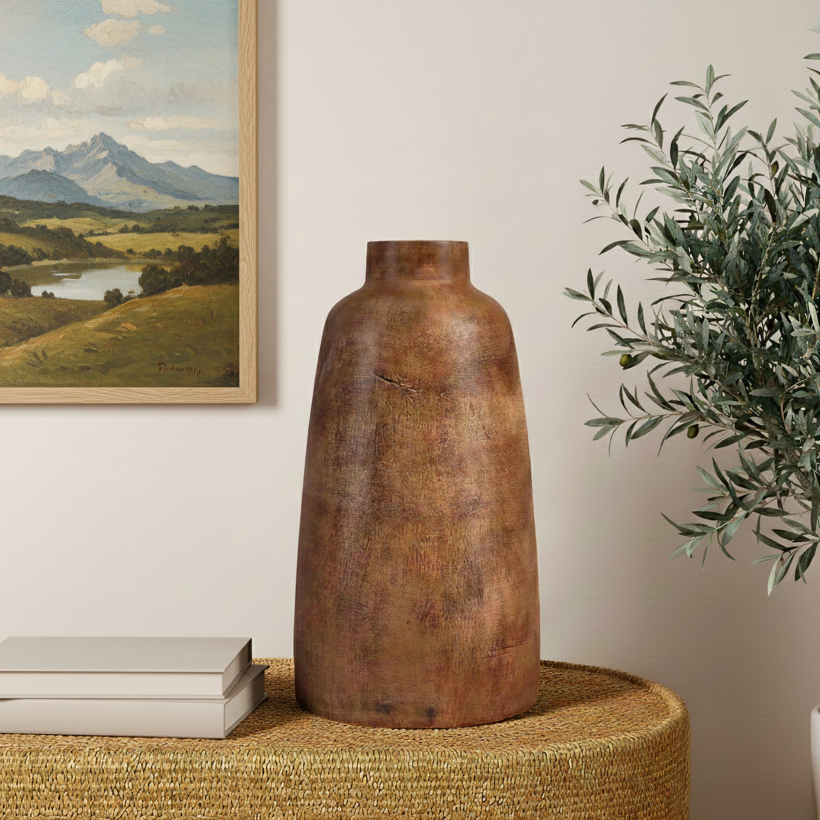 Mylo Brown 14.375'' Wood Table Vase