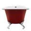 Baignoire de trempage sur pattes 66 "avec drain, pattes et plateau en bambou 66" Streamline-1831767469-1831767463