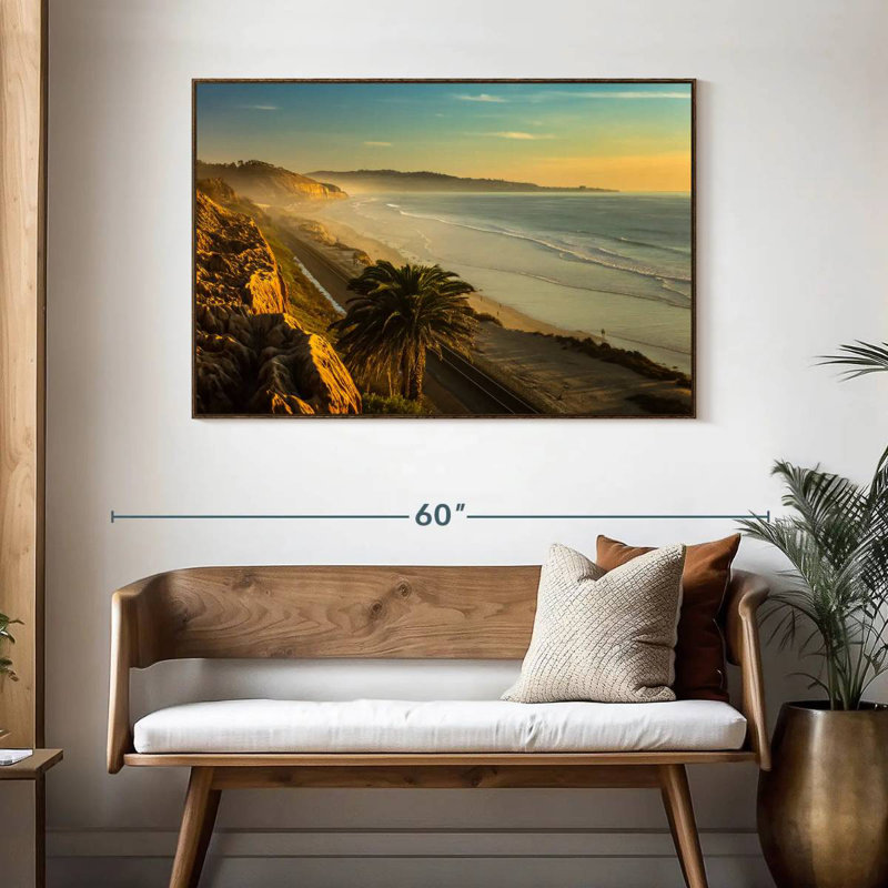 Coucher de soleil Torrey, 46 po x 31 po, Cadre flottant noyer