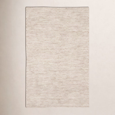 Midford Beige Hand-Woven Geometric Wool Rug