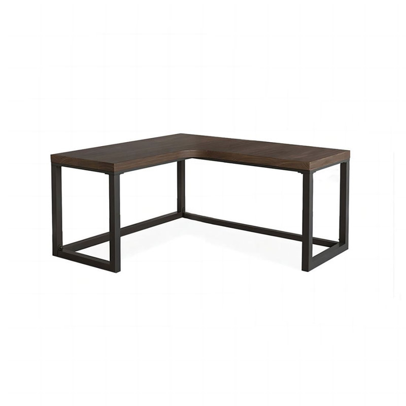 Bureau d'angle moderne et simple en bois massif en forme de L, Retour à gauche, H 29,53 po x l 55,12 po x P 47,24 po