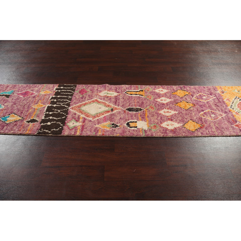 Tapis de couloir tribal oriental marocain noué à la main 3 x 13