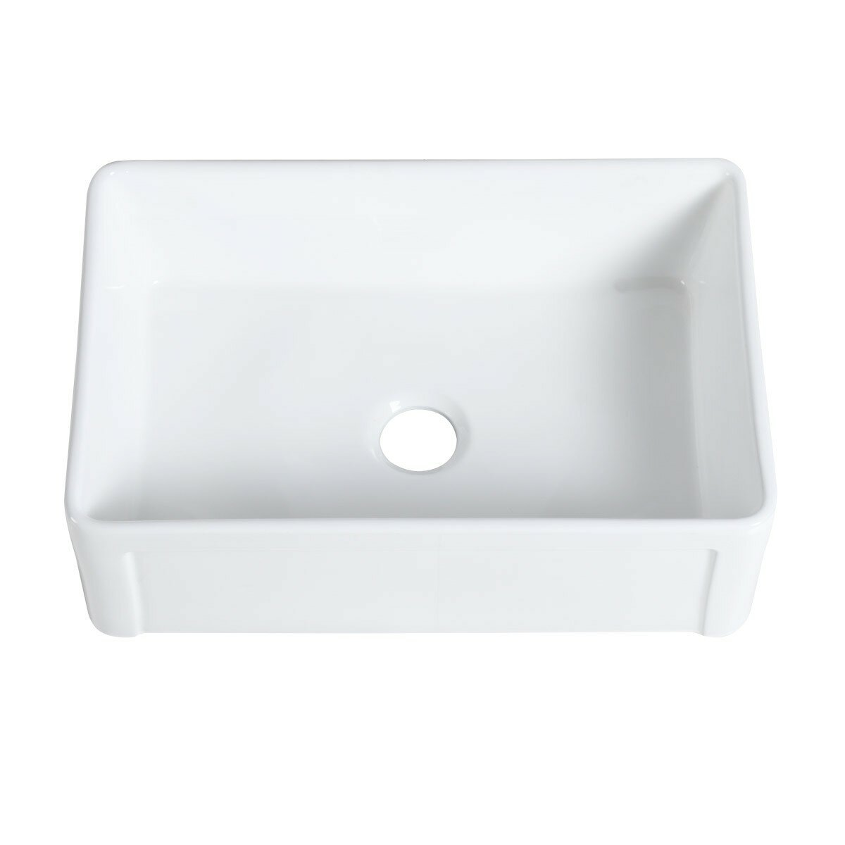 The Renovators Supply Inc White Rectangular Geneva Farmhouse   White Rectangular Geneva Farmhouse Undermount Porcelain Kitchen Sink 