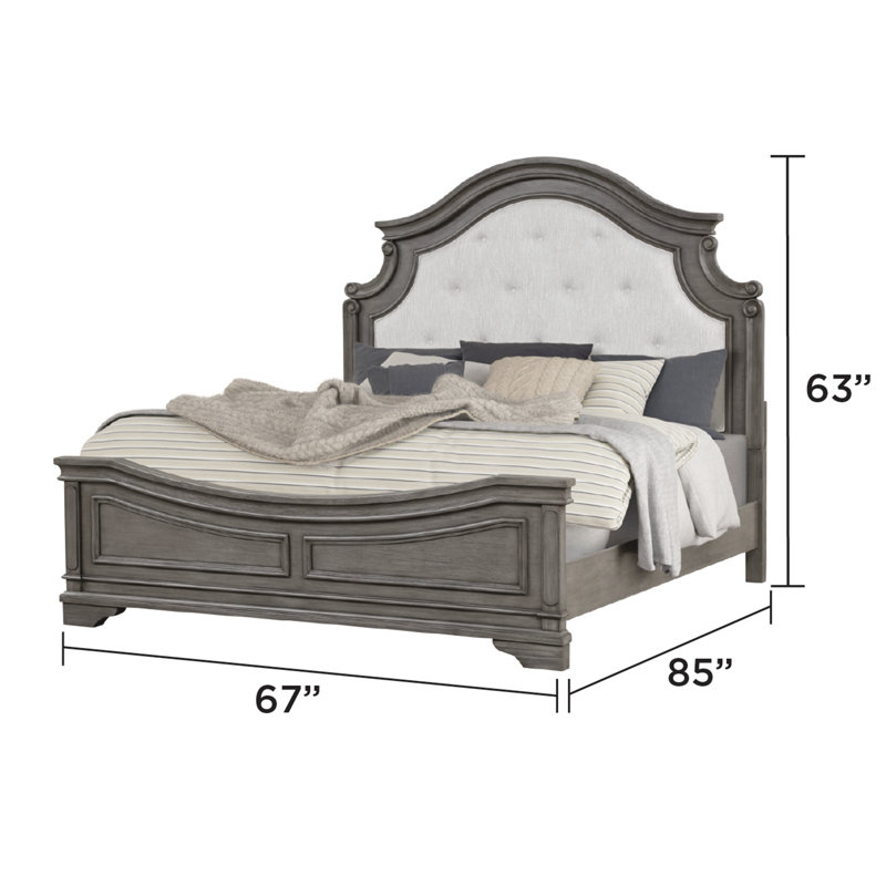 Minakshi Queen 2PC Bedroom Set, 2 Pcs : Bed, Nightstand, Queen