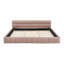 Structure de lit tapissier très grand californien avec tissu épais, lit plateforme grand format en chenille avec tête de lit et structure solide. Aucun sommier tapissier requis - rose (90,5 po x 80,5 po x 31 po)