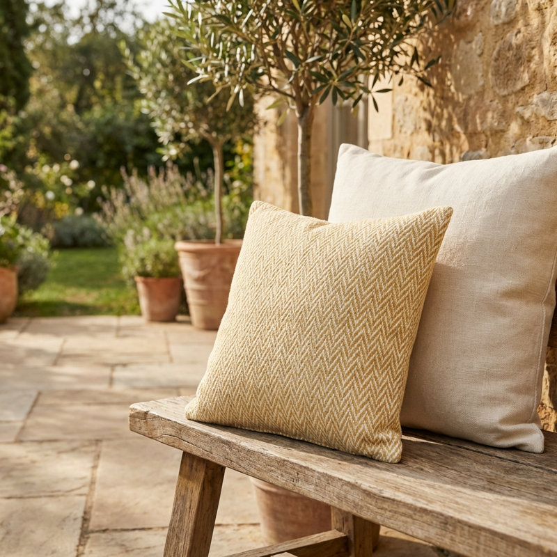 Saffron Love Square Indoor/Outdoor Pillow Cover & Insert, 16" x 16"