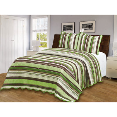 Jenny Lana Polyester Striped Quilt