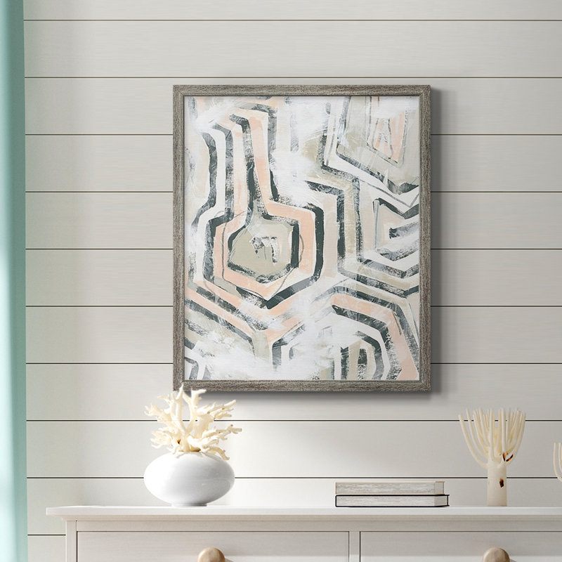 «Sand Glyphs I», toile encadrée de qualité supérieure - prête à être accrochée, Gris, H 24 po x l 20 po