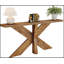 Console de style campagnard 70,9 pouces avec base géométrique en bois, canapé brun chêne pour le vestibule et le couloir