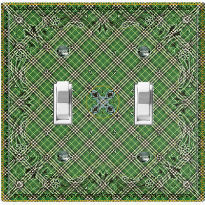 Patterned 2 - Gang Toggle Light Switch Standard Wall Plate