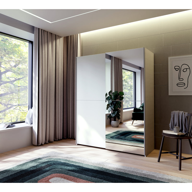 Nandor Sliding-Door Wardrobe , 190cm H x 150cm W x 61cm D