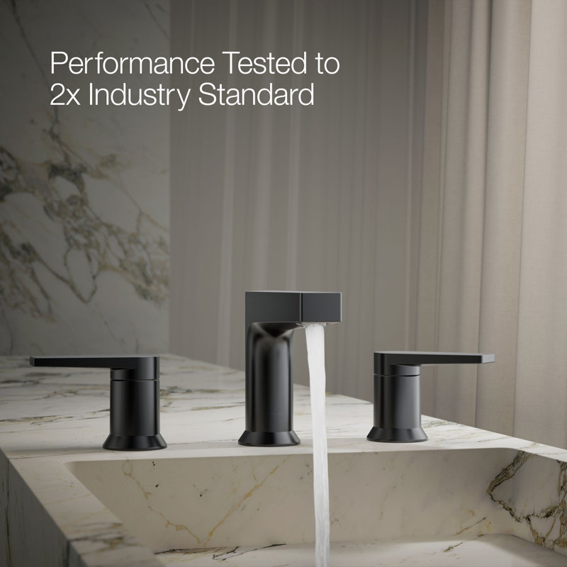Tautwidespread Bathroom Sink Faucet, 1.2 Gpm, Matte Black