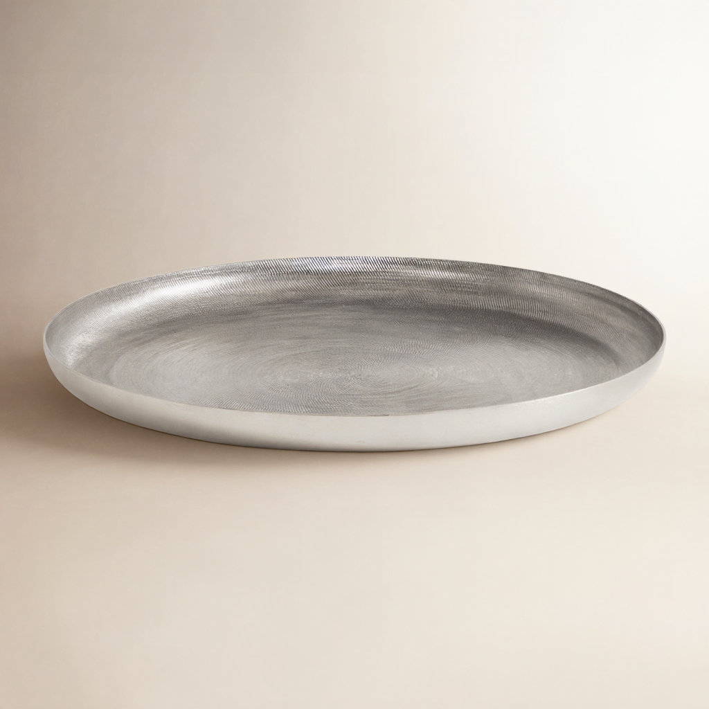 Hensley Decorative Tray, Silver, 1.3" H x 16.1" W x 16.1" D