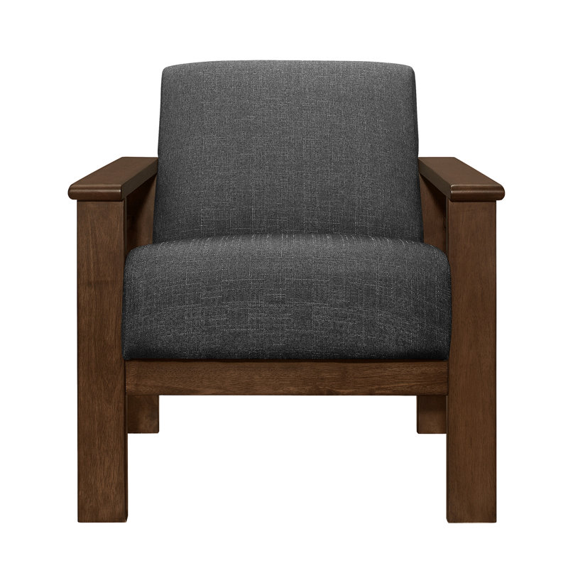 Bertolt 29.5'' W Upholstered Chair Accent Chair Modern Arm Chair Reading Chair Living Room Chair, Dark Gray Fabric