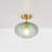 1-Light Modern Ribbed Glass Shade Flush Mount