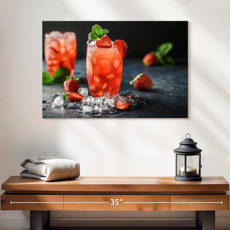 Yarlin Strawberry Cocktails, 16" H x 24" W