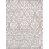 Hand Knotted Wool Geometric Area Rug in Gray/Beige