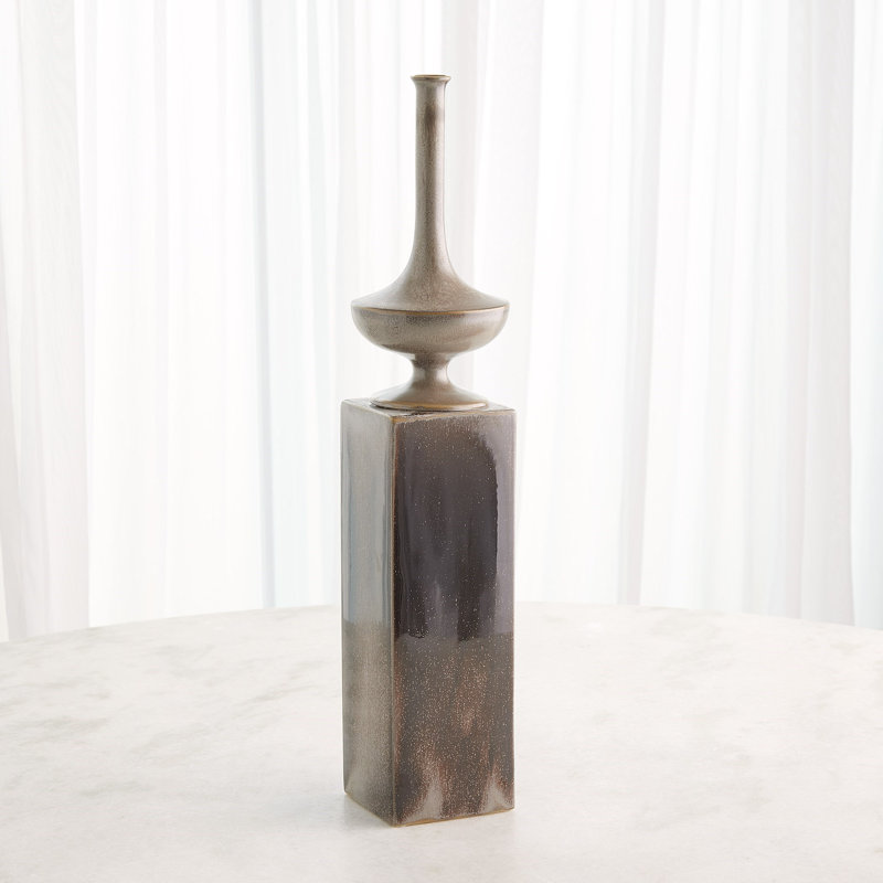 Pedestal Vase-Reactive Silver-Lg